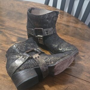 Freebird by Steven Black and Gold Ankle Boots